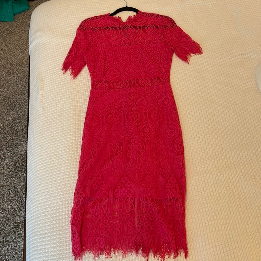 Lulu’s pink lace dress, size small, only worn once